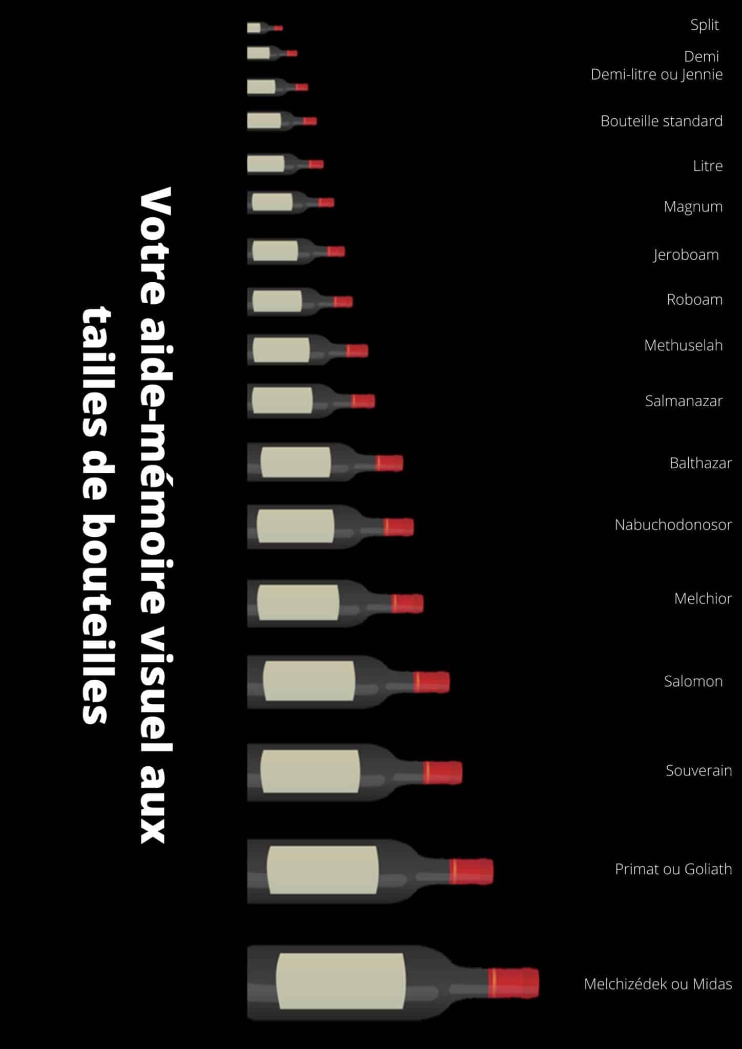Nom des Tailles de bouteilles de vin petit mémo pour les nuls La Barrique